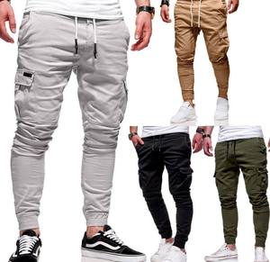 Pantalones cargo para hombre, pantalones largos con múltiples bolsillos de talla grande para hombre, pantalones lápiz al por mayor de fábrica a la moda, pantalones de algodón de calidad para hombre - Product Image 2