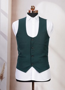 Costume d'affaires classique vert sur mesure de qualité supérieure, 3 pièces, pour les conférences et les professionnels de l'industrie créative, en vente - Product Image 4