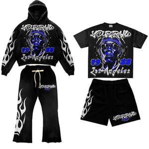 ชุดวอร์มระบายอากาศได้ดีของผู้ชายชุดเสื้อฮู้ดผ้าฟลีซผ้าฝ้าย100% ฟอกสีกรดสำหรับฤดูหนาวยิมฟิตเนสชุดลำลองโลโก้ออกแบบได้ตามต้องการ - Product Image 3