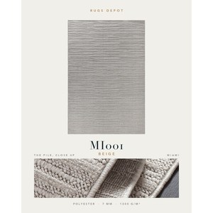 พรมโพลีเอสเตอร์ขายส่ง รุ่น MIAMI MI001 สีเบจ ผลิตด้วยเครื่องจักร แบบพรมตุรกี สำหรับห้องนั่งเล่น โครงการโรงแรม - Product Image 2