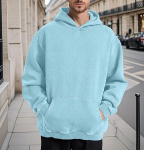 Sweat-shirt à capuche surdimensionné avec logo imprimé personnalisé de haute qualité pour hommes Couleur unie 100% coton mélangé par les fabricants - Product Image 4