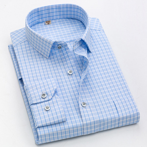 Camisa de Vestir de Sarga Premium para Hombre, Nueva Llegada, Lisa, Corte Entallado, Manga Larga, Primavera, 100% Algodón, Antiencogimiento, Formal, Popular - Product Image 4