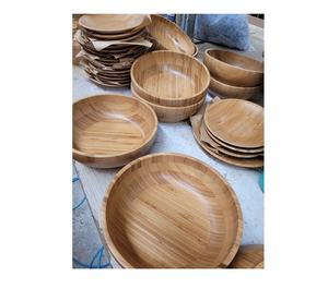 Grands et moyens bols de service en bambou bols à soupe en bois naturel fabriqués au Vietnam pour la vaisselle de cuisine à domicile - Product Image 6