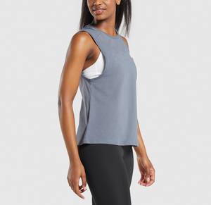 เสื้อกล้ามระบายอากาศได้ดีของผู้หญิงเสื้อกีฬาคอกลมแขนกุดเสื้อกล้ามลำลองฤดูร้อน - Product Image 3