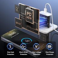 Câble de charge rapide USB C double type-C PD 45W Chargeur mural ultra-rapide pour Samsung pour Galaxy S22/S23/S24 Ultra A55 Z Flip5 Fold5