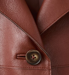 <b>Womens</b> Brown Genuine Leather Zipper Racer <b>Jacket</b> Cropped Blazer Vintage Style <b>Shirt</b> Coat Outerwear Regular Fit Winter Top Cotton - Product Image 2