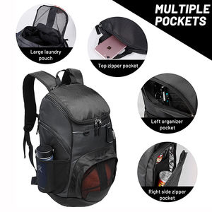 2024 venta al por mayor bolsa de deporte poliéster softback impermeable fútbol baloncesto bolsa interior cremallera bolsillo lavable bolsa de deportes - Product Image 4