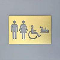 Plaque signalétique personnalisée en métal avec adhésif/vis 3M, numéro de maison, adresse de bureau, panneau en acrylique pour salle de bain, cabine d'essayage, toilettes, sanitaire