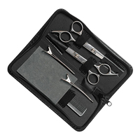 Kit de coupe de cheveux professionnel en acier inoxydable de qualité supérieure, léger et tranchant, comprenant des ciseaux de barbier et des ciseaux à effiler, finition poli miroir pour la coiffure