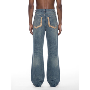 <b>Men's</b> Vintage Stonewashed Straight <b>Jeans</b>-Loose Fit Y2K Hip Hop Style - Product Image 6