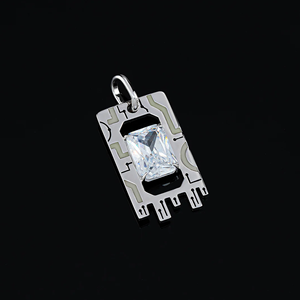 Collar con Colgante de Diamantes Estilo Hip Hop, Chapado en Oro, Aleación, Diseño Personalizado OEM ODM - Product Image 2