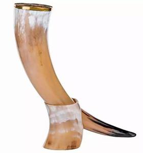 Cuerno Vikingo Auténtico para Beber con Diseño Animal Pulido, Soporte Metálico, Tallado Artesanal, Estilo Náutico, para Mead y Cerveza - Product Image 6
