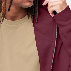 Sudaderas gruesas con cremallera para hombre, Sudadera con capucha personalizada de talla grande, con cremallera Total, Color sólido, Color liso, al por mayor - Product Image 5