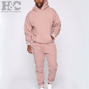 Trendy Custom <b>Men's</b> Winter Casual Sportswear Two-Piece Hooded Jogging Set Comfortable 100% Cotton <b>Fleece</b> Printed Quick Dry High - Product Image 1
