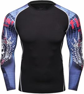 OEM <b>BJJ</b> <b>Rashguard</b> Shirt Custom Logo Compression Fit Long Sleeve Jiu Jitsu MMA Fightwear for Training - Product Image 4