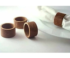 Anneaux de serviette modernes écologiques en bois de grande qualité pour décorations de fête et de mariage - Product Image 2