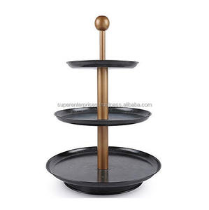 Support à gâteau noir moderne idéal pour la décoration intérieure Design de haute finition pour la décoration de table de mariage et de fête Outils de gâteau - Product Image 3