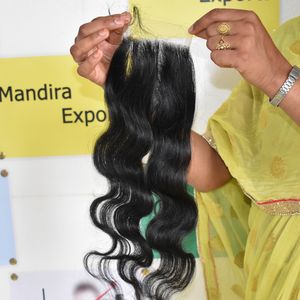 Cheveux humains vierges indiens bruts 100% non traités, longs, ondulés, avec des ondulations profondes lâches, closure 4*4, prix abordable, fournisseur de cheveux naturels - Product Image 6