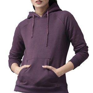 Sweats à capuche pour femme Vente en gros Sweat à capuche décontracté pour femme Mode d'automne Sweat-shirt de couleur unie avec impression de logo personnalisé - Product Image 1