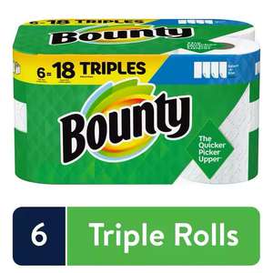 Bounty Quick-Size <b>Paper</b> <b>Towels</b> White Mix Wood Pulp 12 Family Triple <b>Rolls</b> = 36 Regular <b>Rolls</b> Made in Germany - Product Image 3