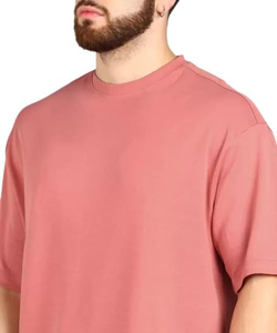 Camiseta informal corta con hombros caídos de gran tamaño transpirable de algodón de alta calidad con logotipo personalizado de última moda para adultos con estampado sólido - Product Image 5