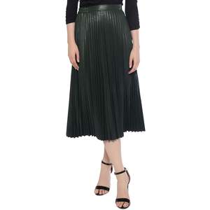 Jupe midi plissée en similicuir taille naturelle Gracia, taille XL, silhouette trapèze - Product Image 1