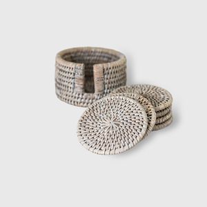 Posavasos de alta calidad y precio barato de tamaño personalizado con posavasos de ratán tejido a mano a la venta - Product Image 3