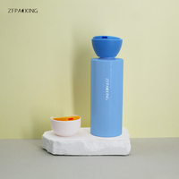 Bouteille en plastique PET pour soins de la peau, bouteille ronde vide en PET pour lotion corporelle, emballage cosmétique en vente en gros