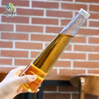 Vente en gros de bouteilles vides en verre coniques de 250ml 330ml bouteilles en verre de jus de café infusé à froid avec bouchon en aluminium