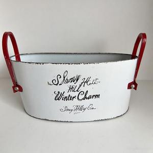 Seau galvanisé rustique à charme de Yule pour le style de jardin festif pour arbres de Noël et pommes de pin Pots de fleurs et jardinières - Product Image 5