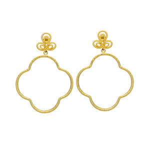 Pendiente de gota chapado en oro con pasador de diseñador recién llegado, conjunto de aretes hechos a mano para fiesta - Product Image 1