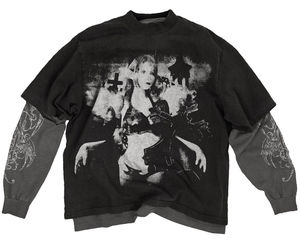 Camiseta Unisex Personalizada con Estampado, de Manga Larga, Talla Grande, 100% Algodón Ecológico, de Secado Rápido, Estilo Hip Hop Urbano - Product Image 5