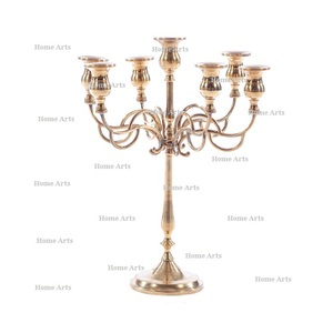 Merveilleux candélabre en aluminium à 5 bras avec chaînes en cristal pièce maîtresse de bonne qualité pour mariage et fête - Product Image 5