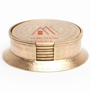 L Dessous de verre de luxe Accessoires de décoration de table Métal au prix de gros Aluminium fini doré Meta - Product Image 6