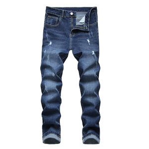 Breathable Straight Man Jean Pants Slim Fit Highest Quality Custom Logo Design Denim Pants With Pockets - Product Image 1