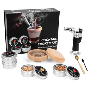 Cocktail Hút Thuốc Kit Whiskey Gỗ Mui Xe Hút Thuốc Bourbon Bartending Mùn Cưa Hút Thuốc Đồ Uống Nhà Bếp Bar Phụ Kiện Công Cụ Người Đàn Ông Món Quà