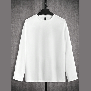 เสื้อยืดแขนยาวผู้ชายผ้าฝ้ายพิมพ์ลายตามสั่ง ทรงปกติ สีพื้น คุณภาพสูง เสื้อยืดเปล่าแขนยาวสำหรับผู้ชาย - Product Image 6