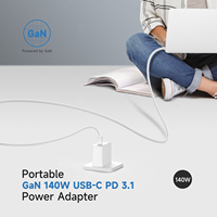 Chargeur USB-C PD GaN 140W PD3.1 Chargeur rapide 28V5A pour Macbook Pro Gaming Esporte Équipement Éducation Tablettes Active PFC