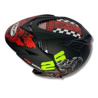 Casque de moto ABS à visage ouvert de haute qualité, nouveau modèle JP7 Snake 26, noir mat |   Double visière certifiée SNI, aérodynamique