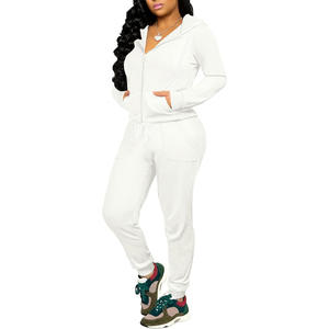 Conjunto de 2 Piezas de Chándal Extra Grande para Mujer con Logotipo Personalizado, Sudadera con Capucha Extra Grande y Pantalones de Felpa Cálidos de Algodón y Poliéster - Product Image 2