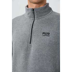 Sweat-shirt en molleton à col haut gris mélangé pour homme 100% polyester - 88310 - Product Image 4