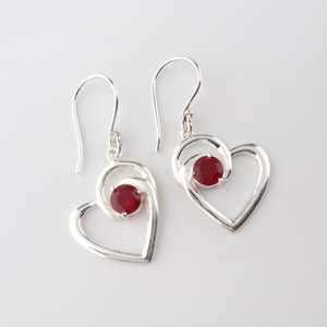 <b>Pink</b> Rubellite Sterling Silver Heart Stud Earrings 925 Handmade Gold Plated Gemstone Jewelry for Women Party Elegant Gift - Product Image 3