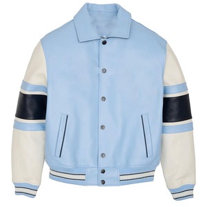 Nueva Chaqueta Varsity 2025 de Cuero PU 100% Piel de Vaca para Hombre, Chaqueta Casual de Cuero con Cuello Alto y Mangas de Cuero - Product Image 3