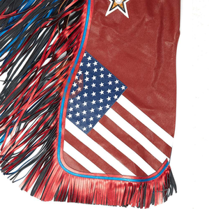 Chaps à franges en cuir de vachette pour adultes, fait à la main, en cuir véritable, Western Legwear pour l'équitation - Product Image 4