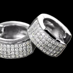 Joyería de Moissanita VVS, Pendientes de Aro de Diamante de Moissanita VVS de Lujo, Plata de Ley 925 para Mujer, Pendientes de Moissanita - Product Image 2