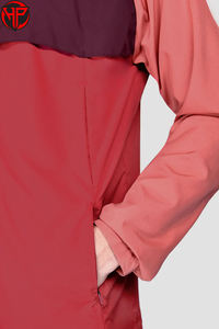 Veste à capuche coupe-vent à couleurs bloquées avec logo personnalisé, manteau avec fermeture à glissière, veste en nylon tendance pour camp en plein air pour hommes - Product Image 4