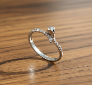 Anillo de Compromiso de Plata de Ley 925 para Mujer, Diseño de Capullo de Flor, Circonita Blanca, Estilo Clásico, Opciones de Chapado en Oro Rosa/Oro - Product Image 4