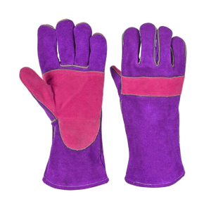 Gants de soudage en cuir fendu de vachette renforcé Sécurité industrielle Protection des mains à usage intensif Lutte contre l'incendie Gants de barbecue - Product Image 4