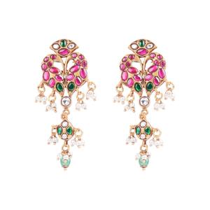 Dark Green Gajaah 925 Sterling Silver "Gulnar" Style Handcrafted Kundan Earring <b>Set</b> For Women Special Occasions Trendy <b>Jewellery</b> - Product Image 2
