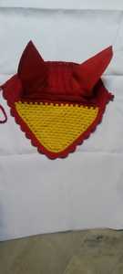 Gorro de oreja de caballo de ganchillo hecho a mano con decoración de purpurina Velo de mosca Accesorio de equitación elegante y cómodo para entrenamiento - Product Image 5